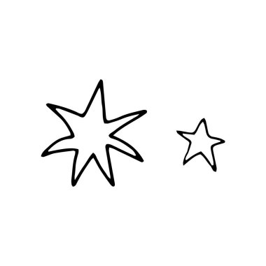 El çizimi yıldızlar. Noel tasarımı için vektör unsurları. Çizim çizimi çizimi.