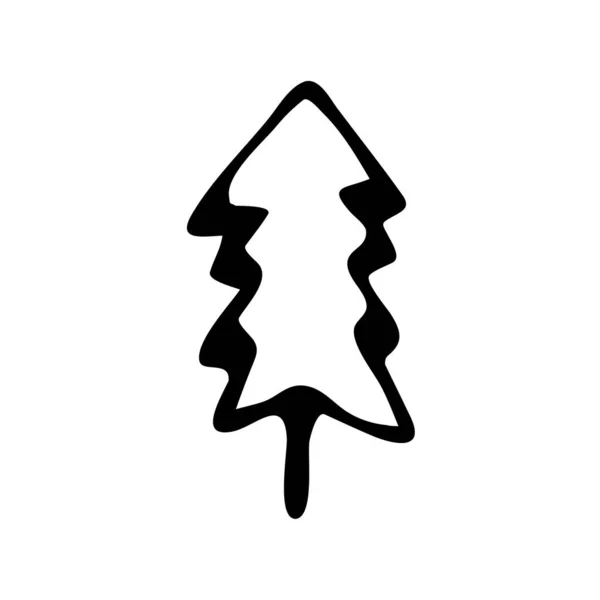 Sketch Christmas Tree Vector Element Design Doodle Illustration — Stock Vector