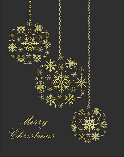 Altın, çizgi, karanlık arka planda yeni yıl oyuncakları