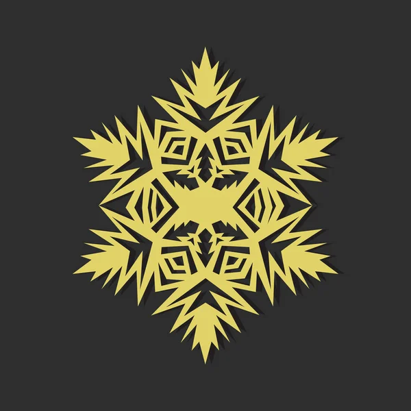 Koyu arkaplanda bir dizi Altın Kar Tanesi. Kış. Yeni Yıl 