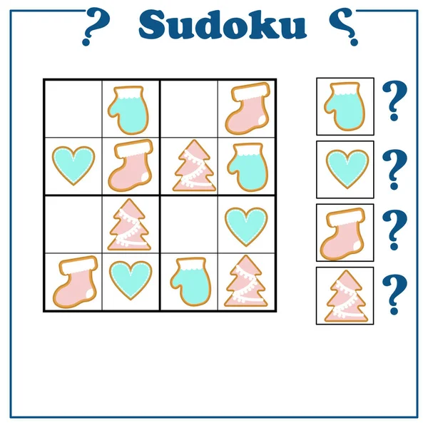 Çocuklar için oyun. Resimli çocuklar için sudoku oyunu. Çocuk faaliyet sayfası 