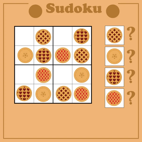 Çocuklar için oyun. Resimli çocuklar için sudoku oyunu. Çocuk faaliyet sayfası