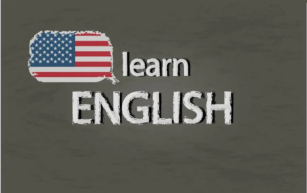 Englisch Lernen Seite Zum Studium Der Englischen Sprache Vektorillustration — Stockvektor