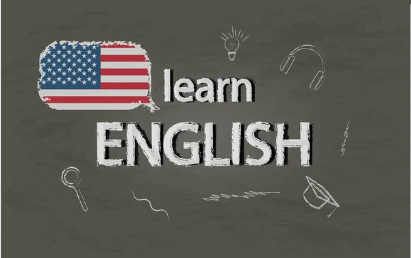 Μάθε Αγγλικά Σελίδα Για Μελέτη Αγγλικών Εικονογράφηση Διανύσματος — Διανυσματικό Αρχείο