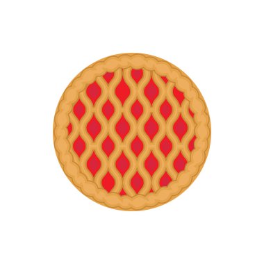 Beyaz arka planda izole edilmiş klasik çilekli turta. Şükran Günü tatili için mangırlı tatlı.