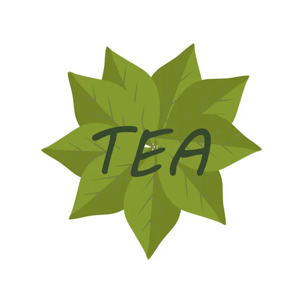 Çay yaprakları. Düz çizim. Çay zamanı.