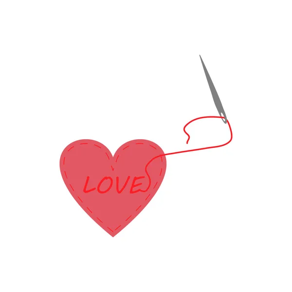 Aşkın yazılı olduğu kalp şeklinde iğneleme.