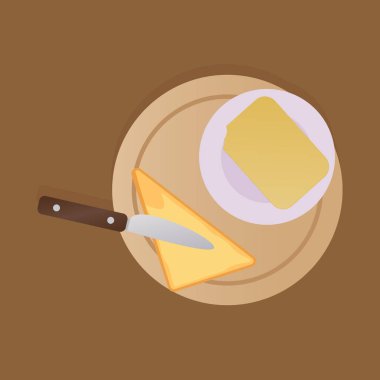 Tereyağı manzaralı sandviçler. Kahvaltı.