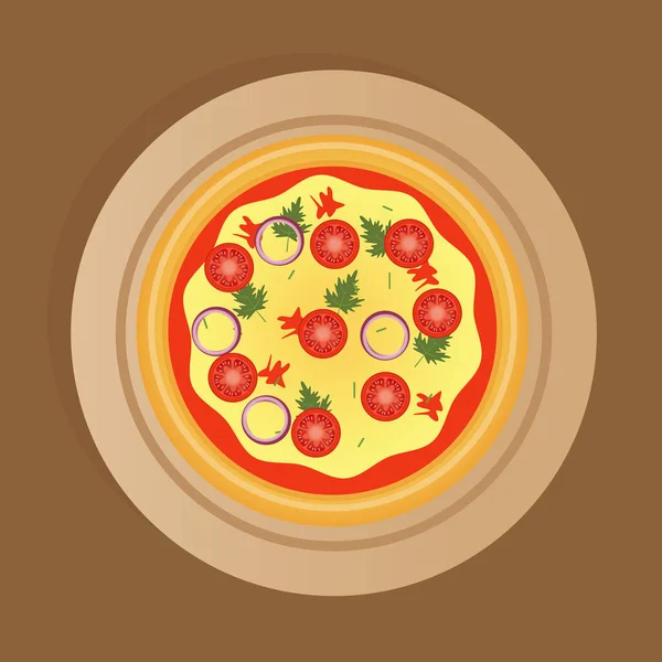 Pizza Margherita Vector Illustration Вентор Піци Меню — стоковий вектор