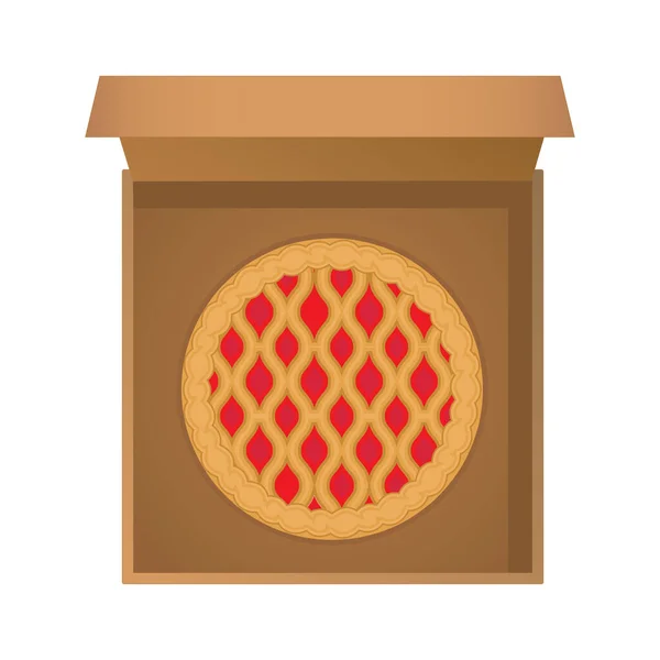 Illustration Vectorielle Pie Confiserie Fraîche Maison Avec Garniture Aux Fruits — Image vectorielle