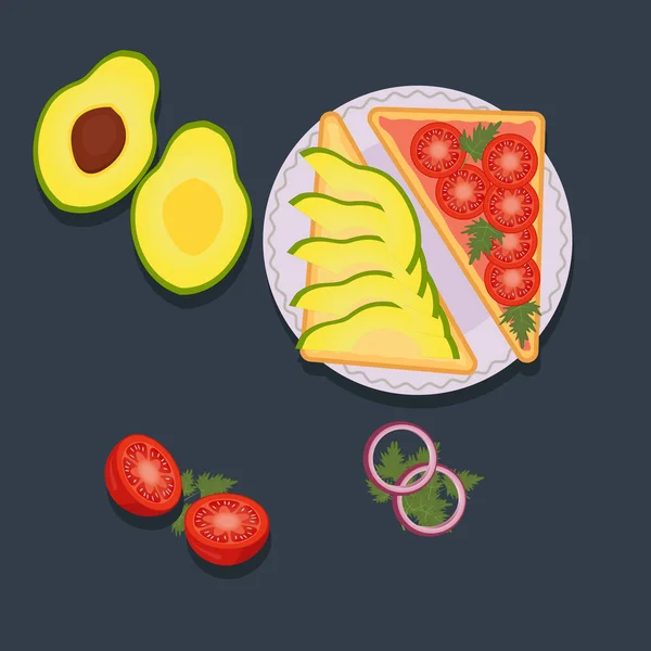 Beyaz masa arkaplan görünümlü üçgen sandviçlerle öğle yemeği 