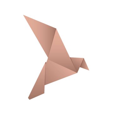 Origami vektörü. Kağıt katlama. Origami Kuşları 2