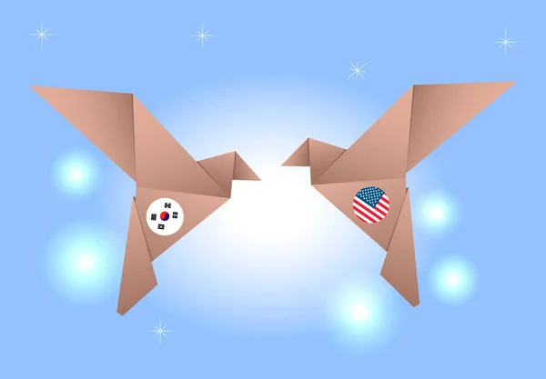  Diplomasi Günü. Uluslararası politik dostluk. Eşitlik, barış ve dostluk kavramı. ABD ve Kore arasındaki işbirliği