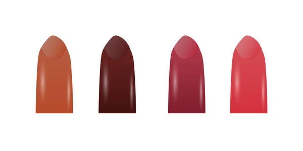 Renkli ruj seti. Rujlar beyaz arka planda izole edilmiş. Üç Boyut