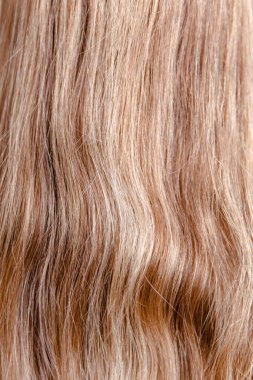 Sağlıklı kahverengi saç. Saç. Sarı saç rengi.