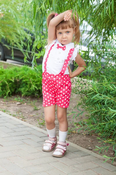 Little Girl Lovely Baby Tails Holiday Clothes — Stock Photo, Image