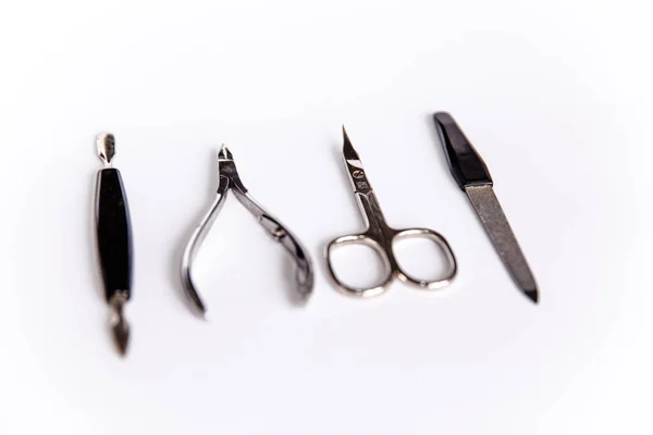 Tools Manicure Set White Background Set Manicure White Background — Stock Photo, Image