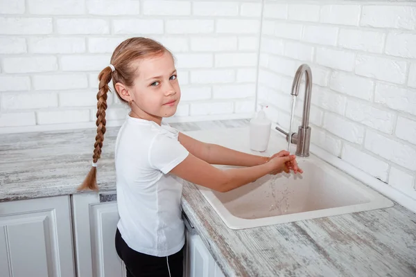 Child Washing Hands Soap Water Hygiene Child — Stock Photo, Image