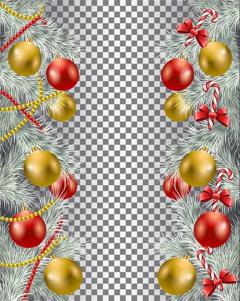 Jeu Bordure Noël Avec Guirlande Image Vectorielle Bonbons — Image vectorielle