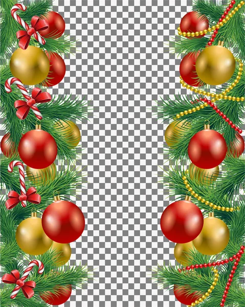 Jeu Bordure Noël Avec Guirlande Image Vectorielle Bonbons — Image vectorielle