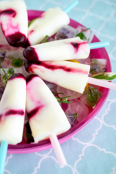 Popsicles aux fruits et glaçons — Photo