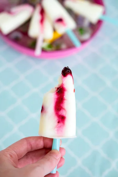 Popsicles aux fruits et glaçons — Photo