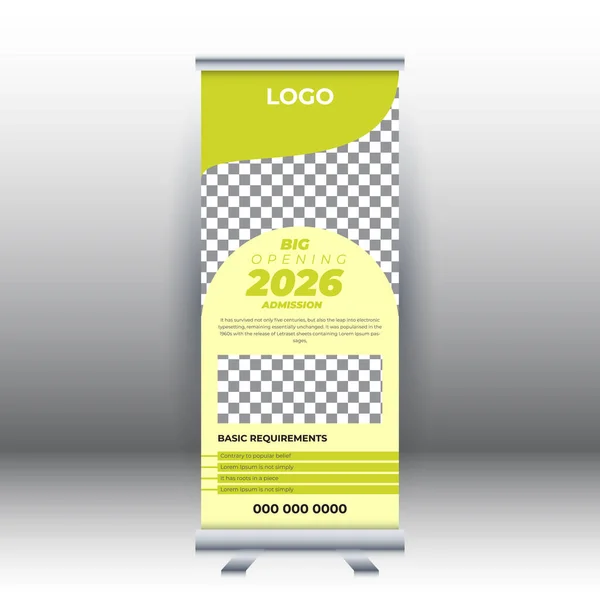 Bildung Roll Banner Stand Vorlage Kreatives Banner Design Kinderschule Rollen — Stockvektor