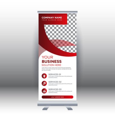 Yaratıcı soyut modern kurumsal işletme dikey rulo sancak tasarımı vektör illüstrasyon konsepti sergisi reklamcılık, sunum, kapak yayını.