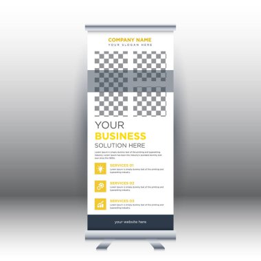 Yaratıcı soyut modern kurumsal işletme dikey rulo sancak tasarımı vektör illüstrasyon konsepti sergisi reklamcılık, sunum, kapak yayını.