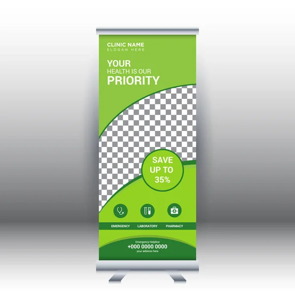 Creative Abstrato Moderno Médico Roll Banner Design Modelo Conceito Ilustração —  Vetores de Stock