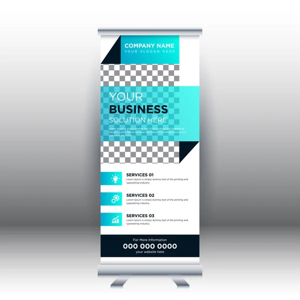Creative Abstract Modern Corporate Business Vertical Roll Banner Design Template — Stock Vector
