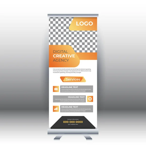 Creativo Abstracto Moderno Negocio Corporativo Vertical Roll Banner Diseño Plantilla — Vector de stock