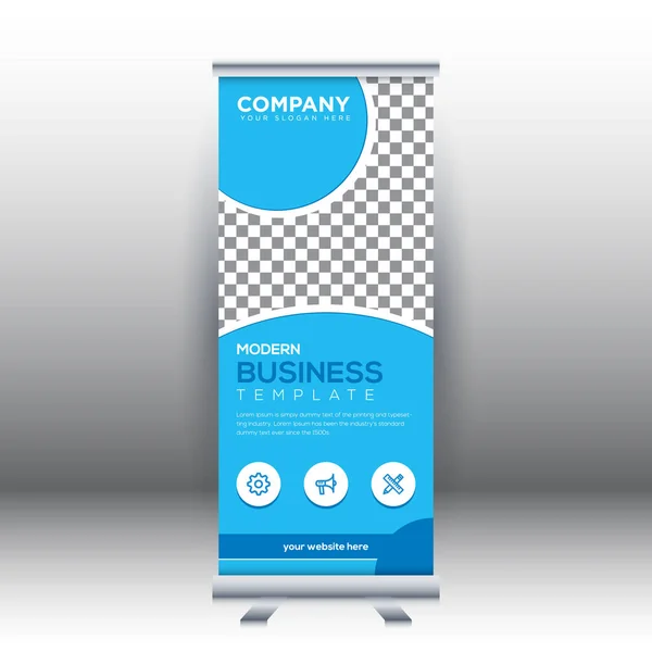 Δημιουργική Αφηρημένη Σύγχρονη Επιχείρηση Κάθετη Roll Banner Design Πρότυπο Διάνυσμα — Διανυσματικό Αρχείο