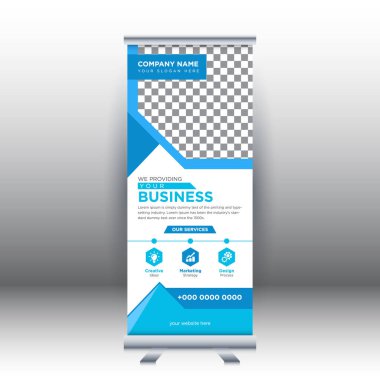 Yaratıcı soyut modern kurumsal işletme dikey rulo sancak tasarımı vektör illüstrasyon konsepti sergisi reklamcılık, sunum, kapak yayını.