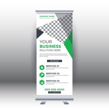 Yaratıcı soyut modern kurumsal işletme dikey rulo sancak tasarımı vektör illüstrasyon konsepti sergisi reklamcılık, sunum, kapak yayını.