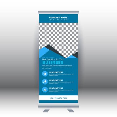 Yaratıcı soyut modern kurumsal işletme dikey rulo sancak tasarımı vektör illüstrasyon konsepti sergisi reklamcılık, sunum, kapak yayını.
