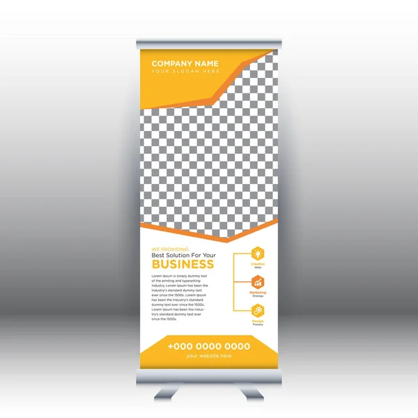 Creativo Astratto Moderno Business Aziendale Verticale Roll Banner Design Modello — Vettoriale Stock