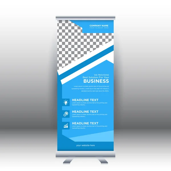 Creative Abstract Modern Corporate Business Vertical Roll Banner Design Template — Vetor de Stock