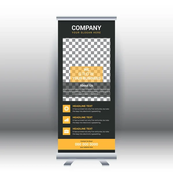 Δημιουργική Αφηρημένη Σύγχρονη Επιχείρηση Κάθετη Roll Banner Design Πρότυπο Διάνυσμα — Διανυσματικό Αρχείο