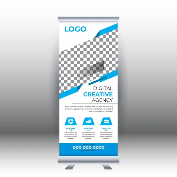 Creative Abstract Modern Corporate Business Vertical Roll Banner Design Template — Vetor de Stock