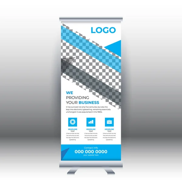 Creative Abstract Modern Corporate Business Vertical Roll Banner Design Template — Vetor de Stock