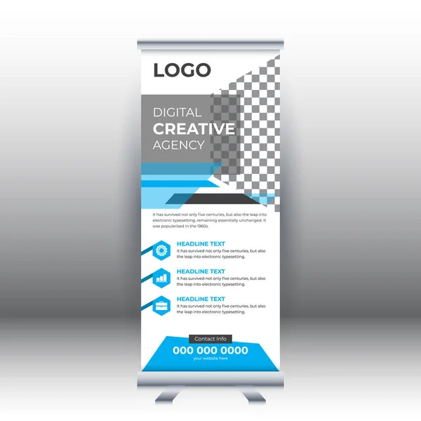 Creative Abstract Modern Corporate Business Vertical Roll Banner Design Template — Vetor de Stock