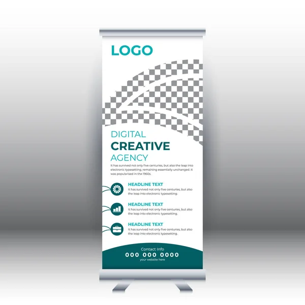 Creative Abstract Modern Corporate Business Vertical Roll Banner Design Template — Vetor de Stock