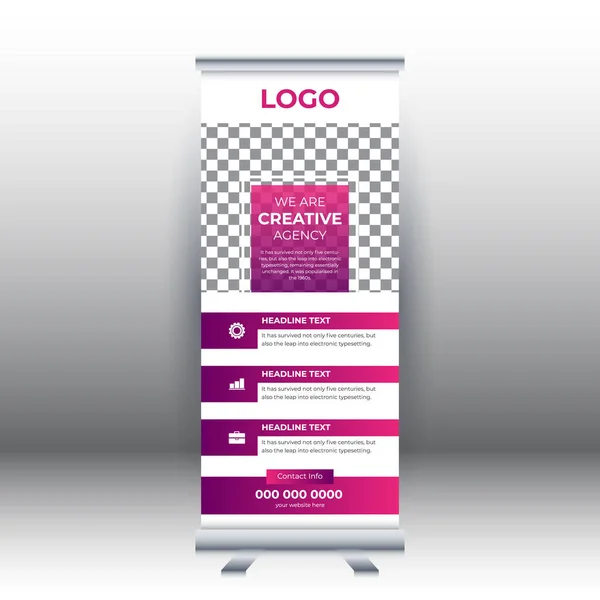 Creativo Abstracto Moderno Negocio Corporativo Vertical Roll Banner Diseño Plantilla — Vector de stock