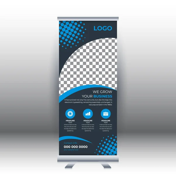 Creative Abstract Modern Corporate Business Vertical Roll Banner Design Template — Vetor de Stock