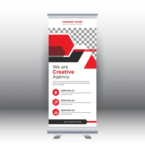 Creativo Abstracto Moderno Negocio Corporativo Vertical Roll Banner Diseño Plantilla — Vector de stock