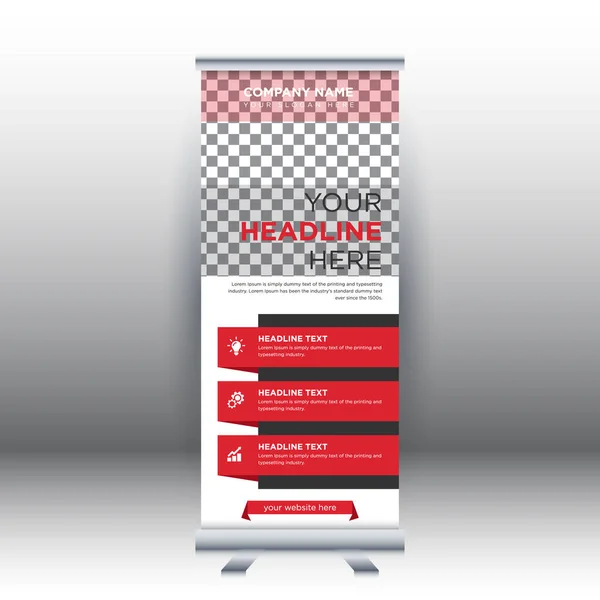 Creative Abstract Modern Corporate Business Vertical Roll Banner Design Template — Vetor de Stock