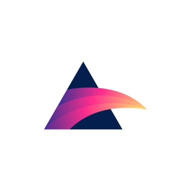 Modern Moda Tipografisi ile Moda Renkli Modern A Harfi Logo Tasarımı. Minimalist, soyut düz göz, harf logo vektör illüstrasyonunu yakalıyor.