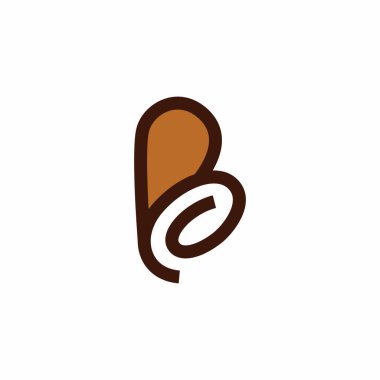 Coffee Bean Creative Initial Letter B Business logosu Şablon Vektör Illustration Modern Monogram Simgesi. Şirket veya iş kurumu için logo markalaşma tasarımı.