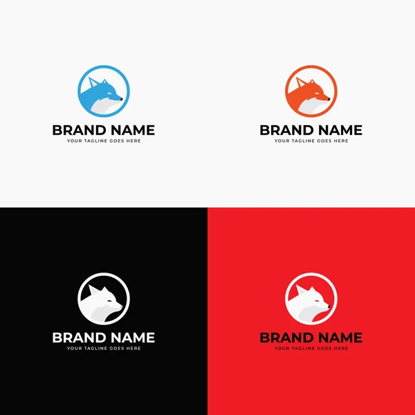 Modern Abstract Creative Line Style Fox Logo Design Template Vector — Stock Vector